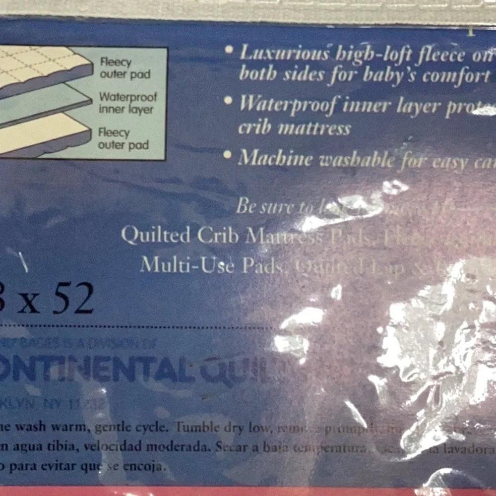 Heavenly Babies Ultra Soft Fleece Quilted Crib Mattress Pad Extra Deep Skirt NWT